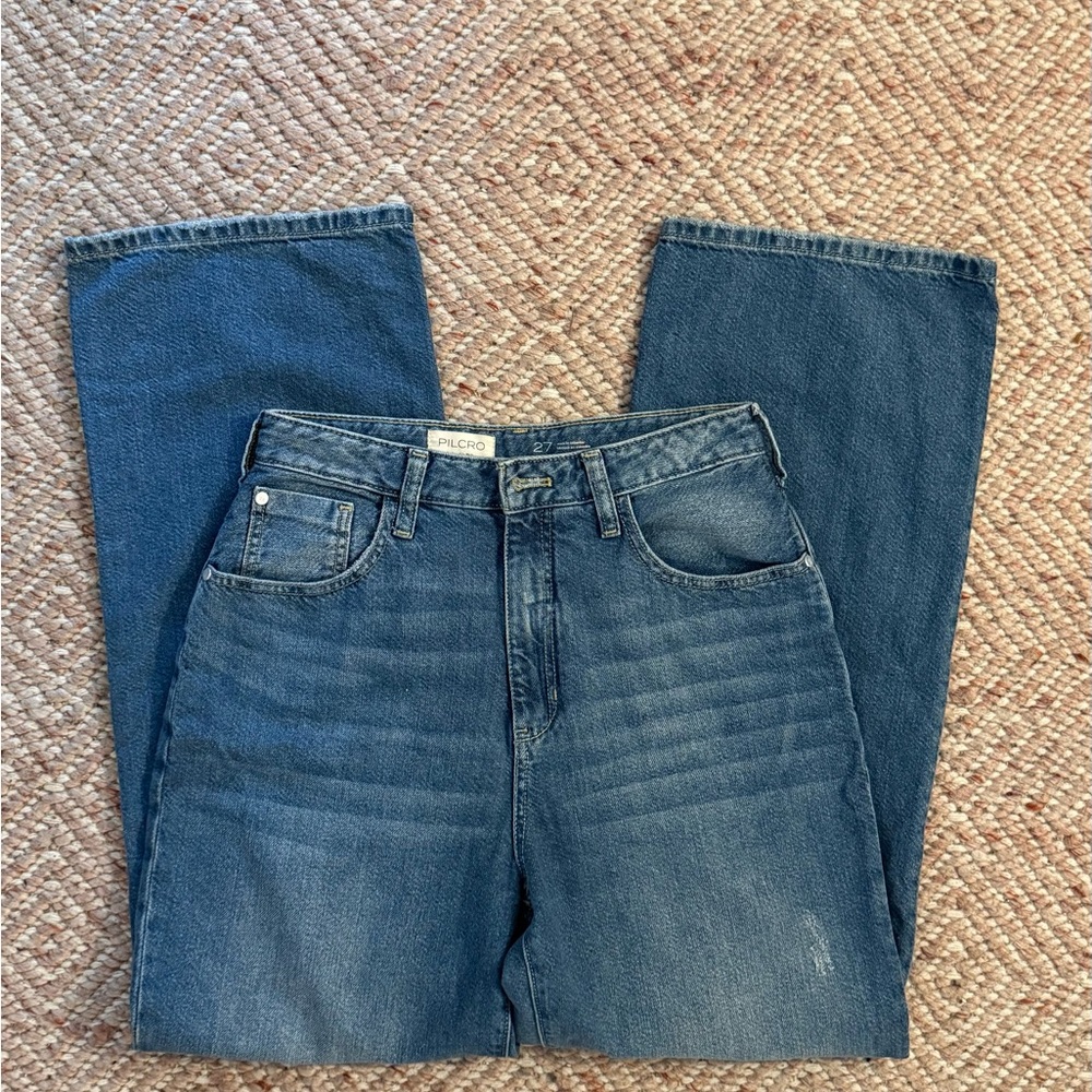 Pilcro Blue Straight Leg Jeans